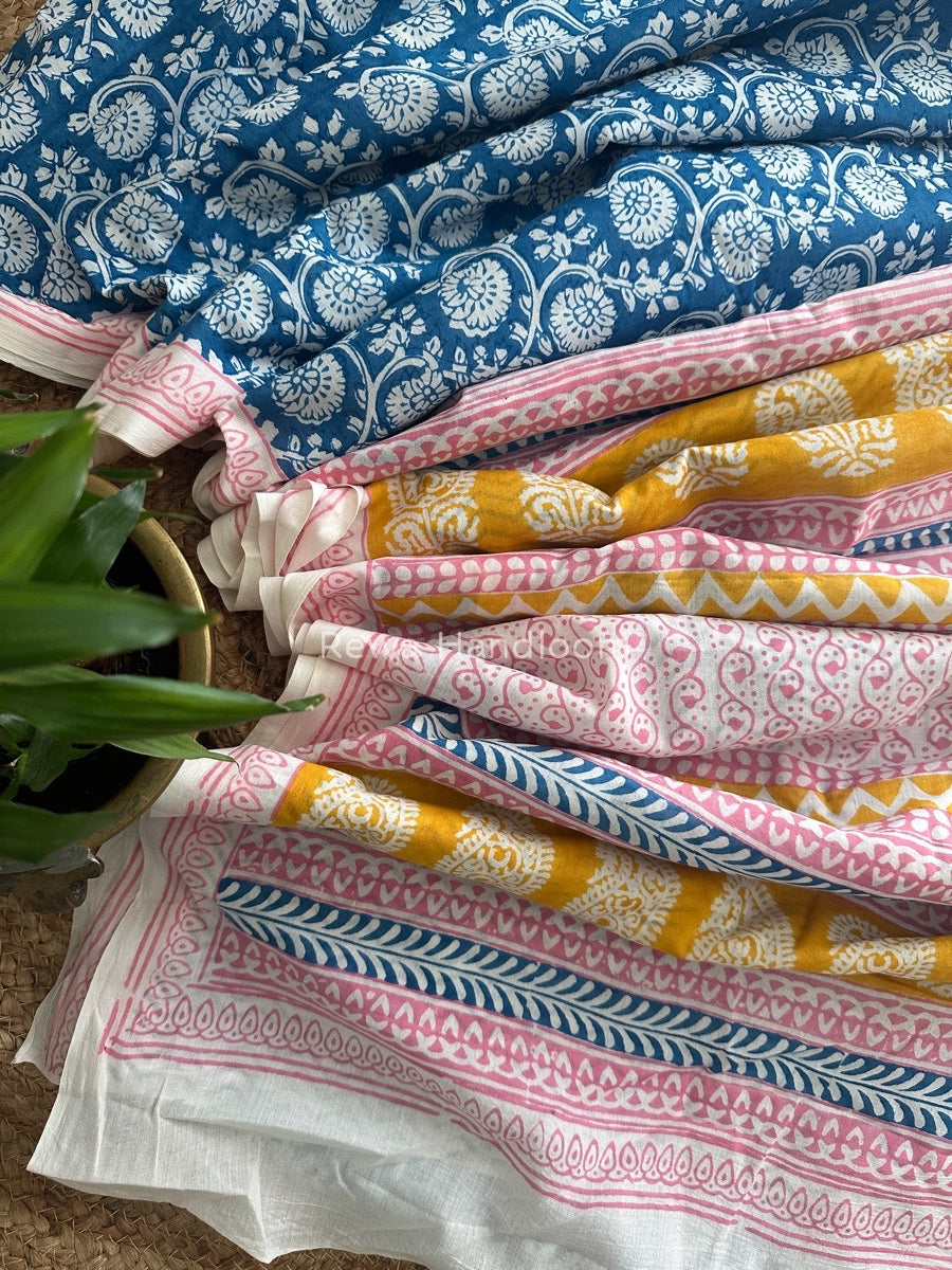 Blue Indigo Cotton Saree IND028