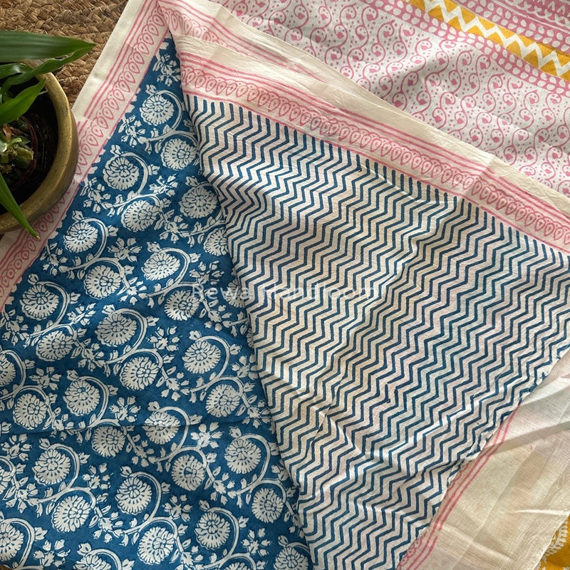 Blue Indigo Cotton Saree IND028