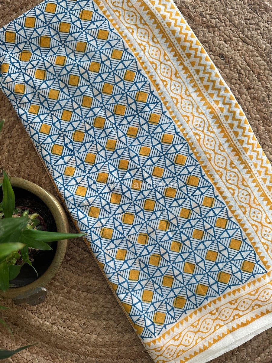 Blue Indigo Cotton Saree IND020