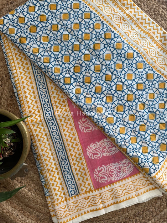  Indigo Cotton Saree