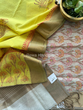 Maheshwari Handblock Print Top-Dupatta