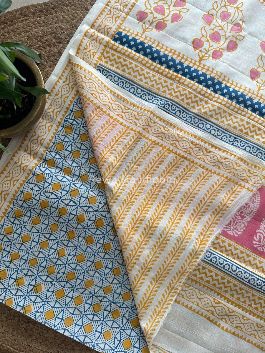 Blue Indigo Cotton Saree IND020
