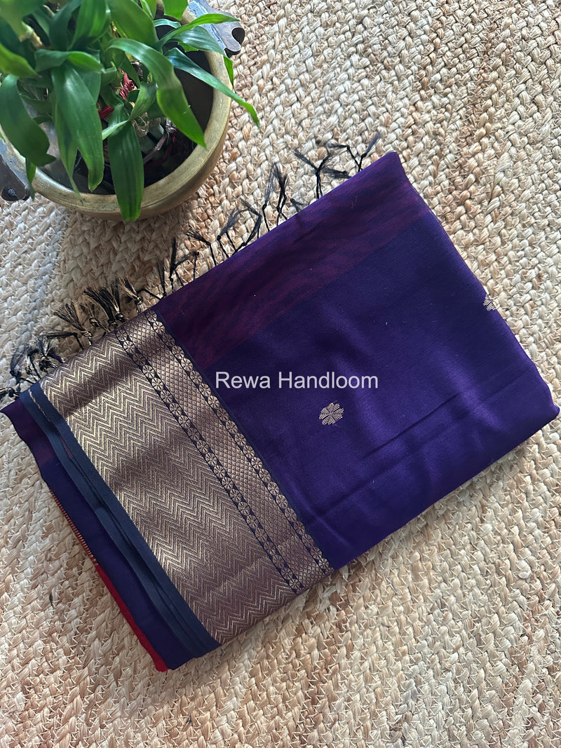 Maheshwari Blue Lotus Butta Saree LBS081