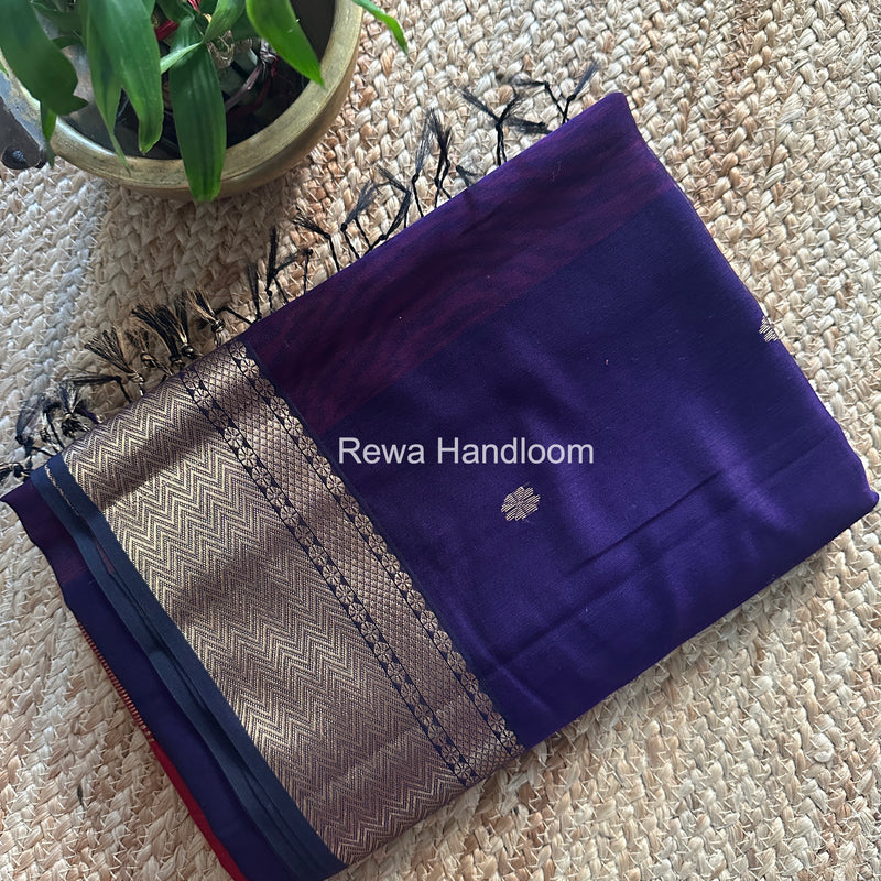 Maheshwari Blue Lotus Butta Saree LBS081