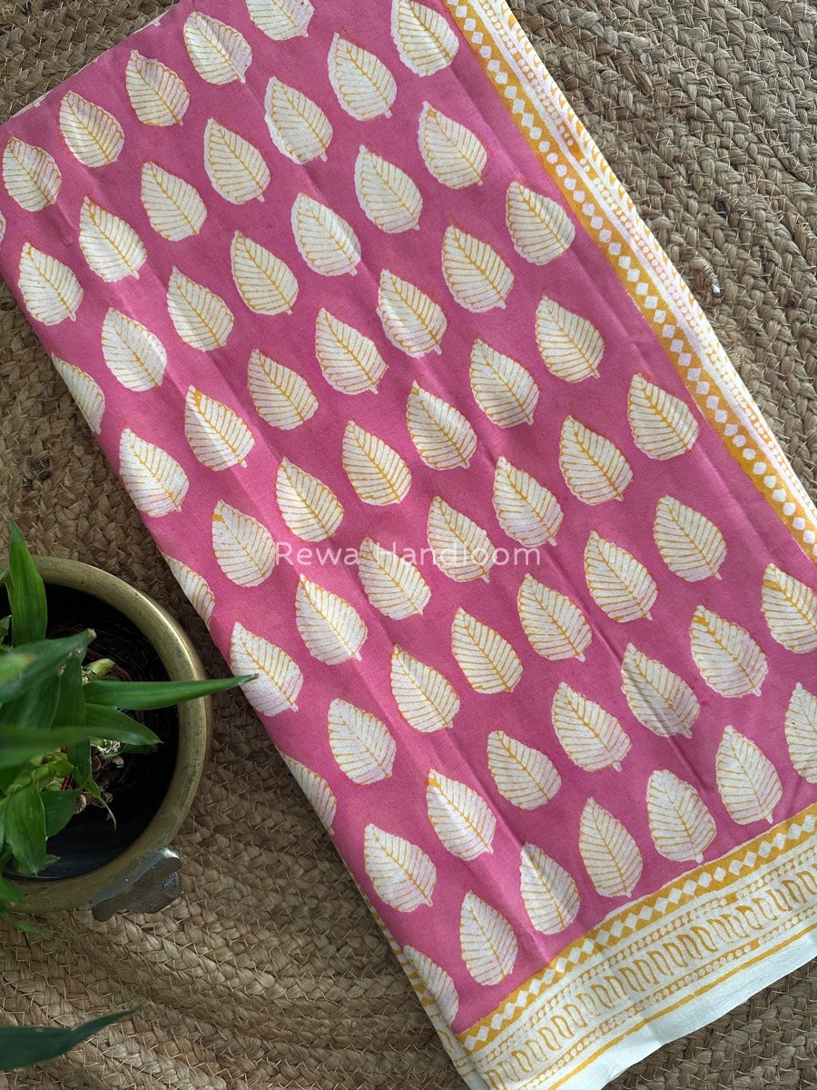 Pink Indigo Cotton Saree IND04