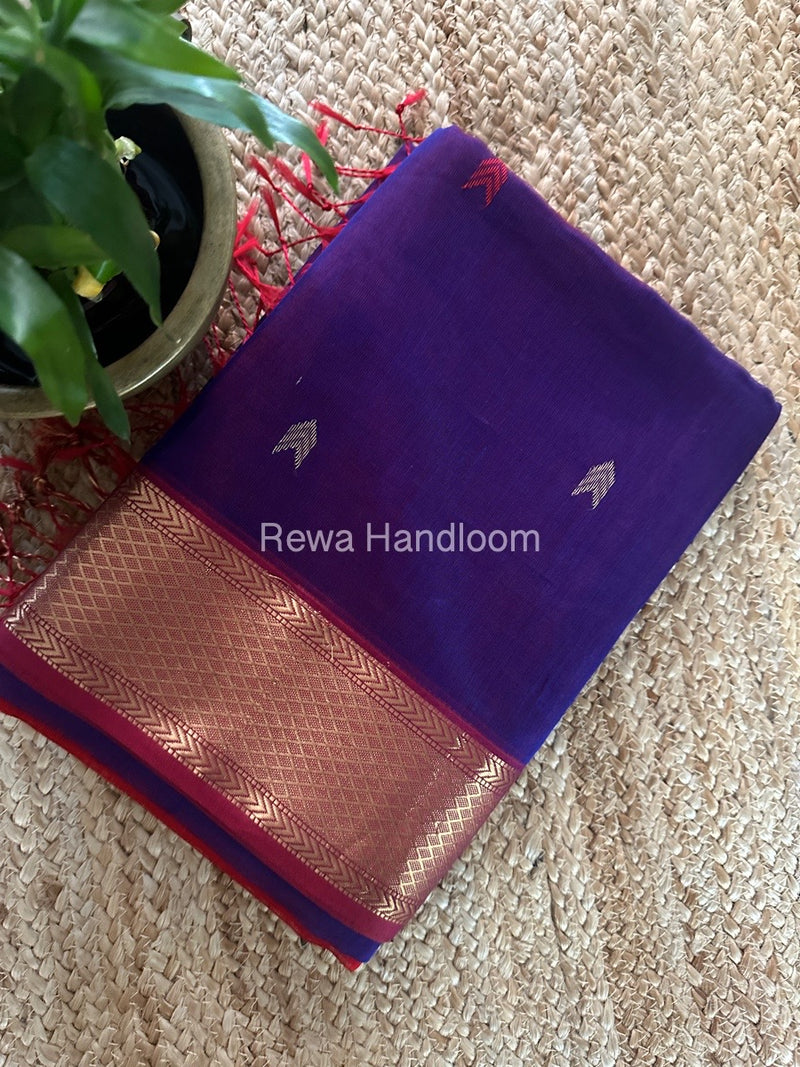 Maheshwari Purple Zari Butti Saree ZB124