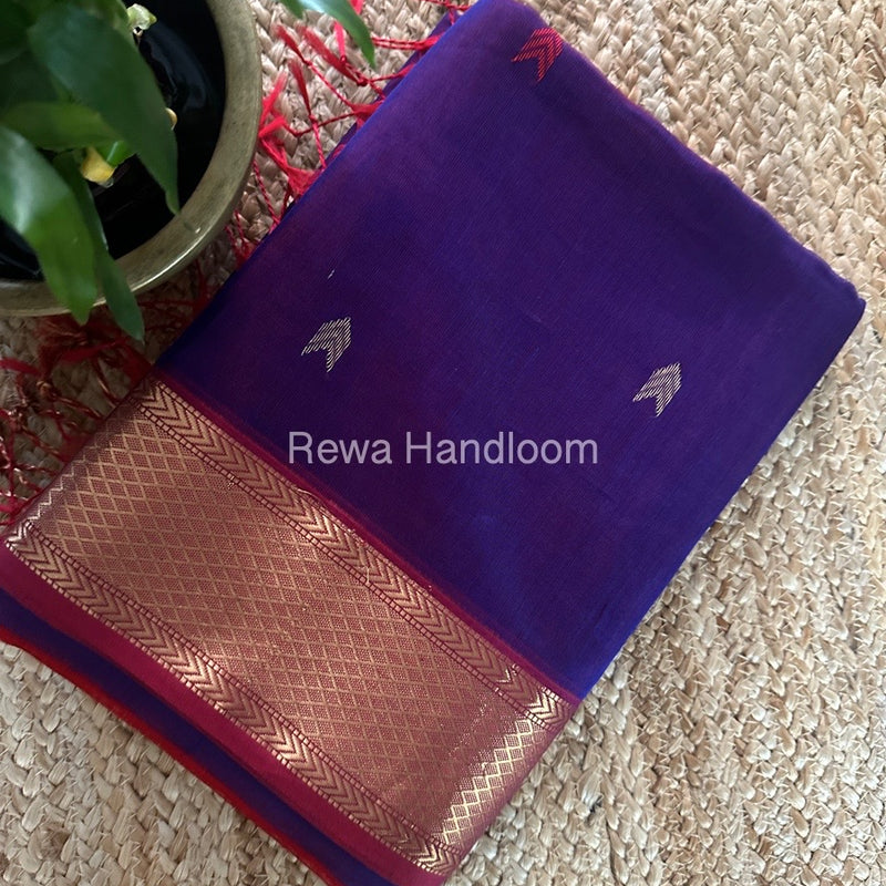 Maheshwari Purple Zari Butti Saree ZB124
