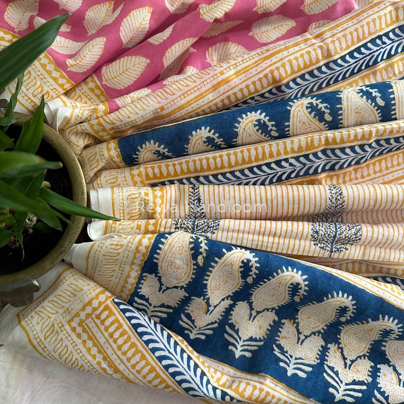 Pink Indigo Cotton Saree IND04