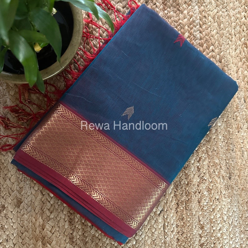 Maheshwari Rama Green Zari Butti Saree ZB122