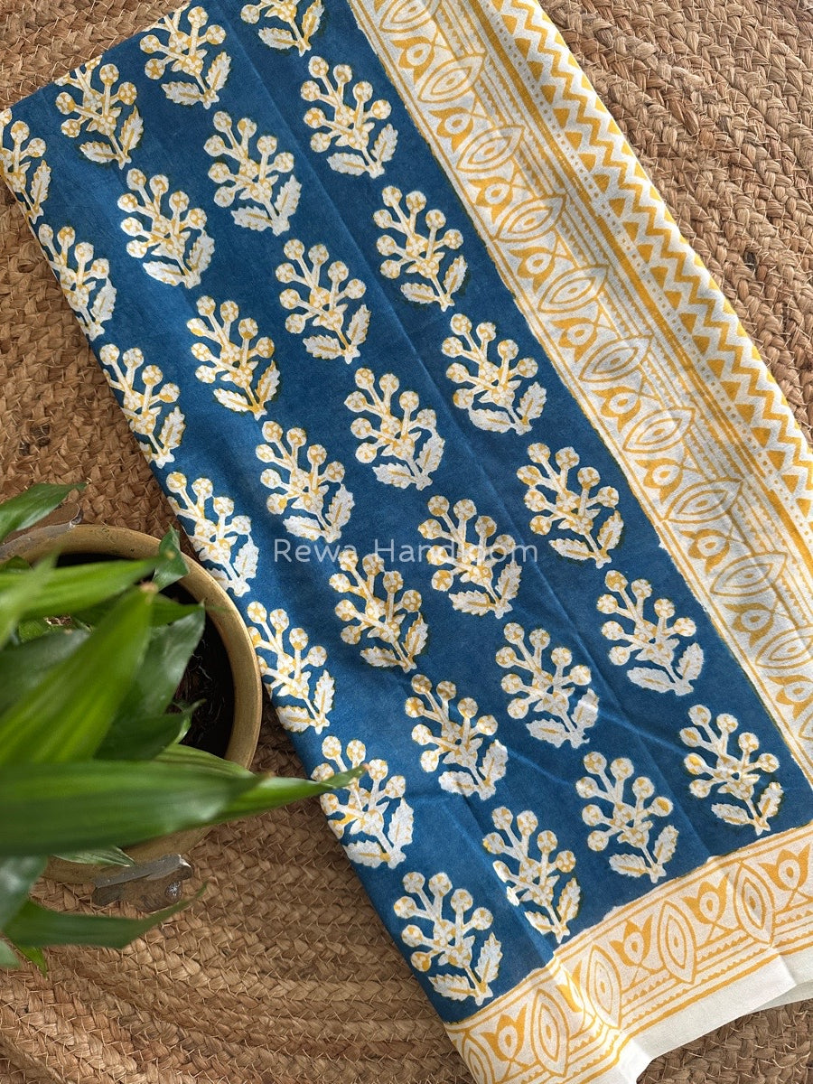 Blue Indigo Cotton Saree IND014
