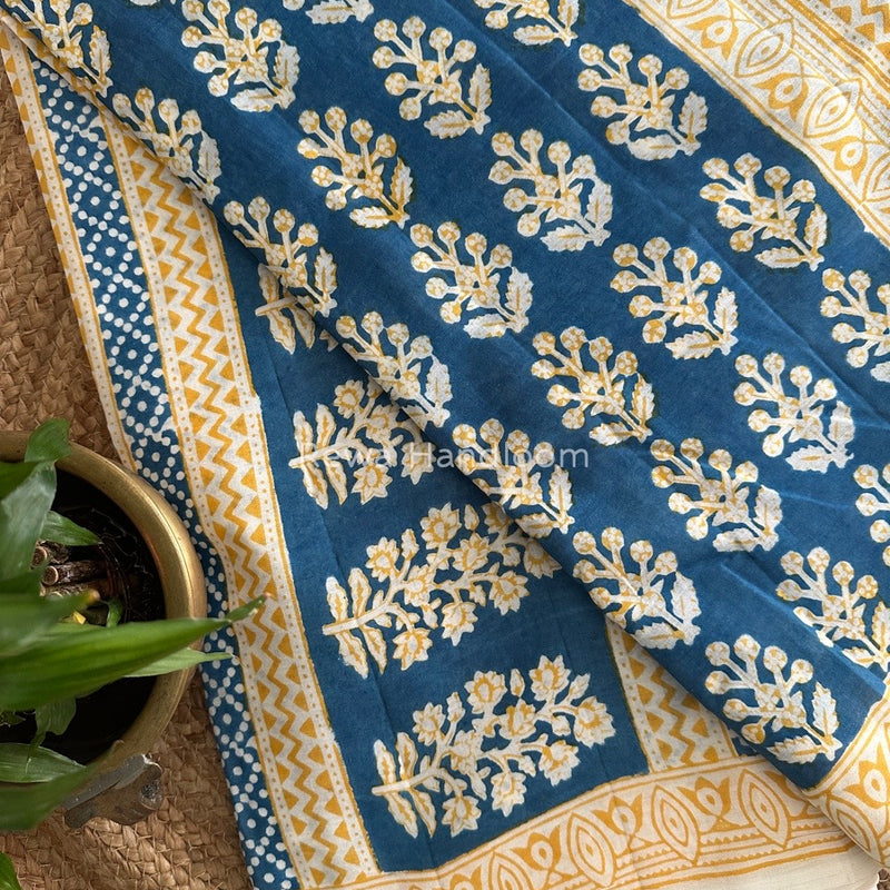  Indigo Cotton Saree