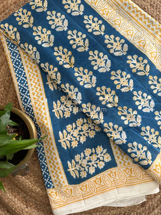  Indigo Cotton Saree