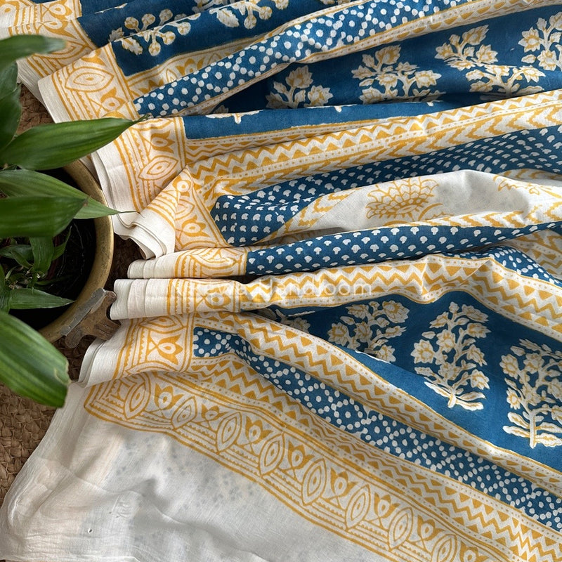 Blue Indigo Cotton Saree IND014