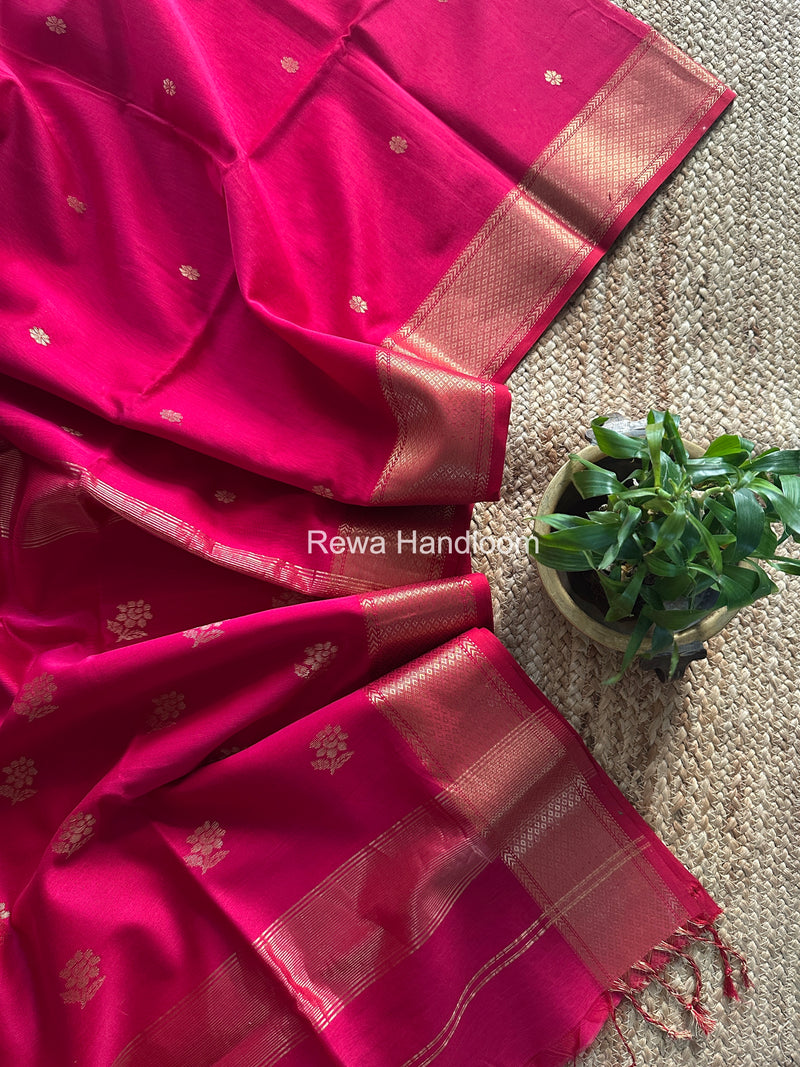 Maheshwari Rani Pink Lotus Butta Saree LBS083