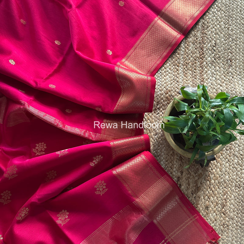 Maheshwari Rani Pink Lotus Butta Saree LBS083