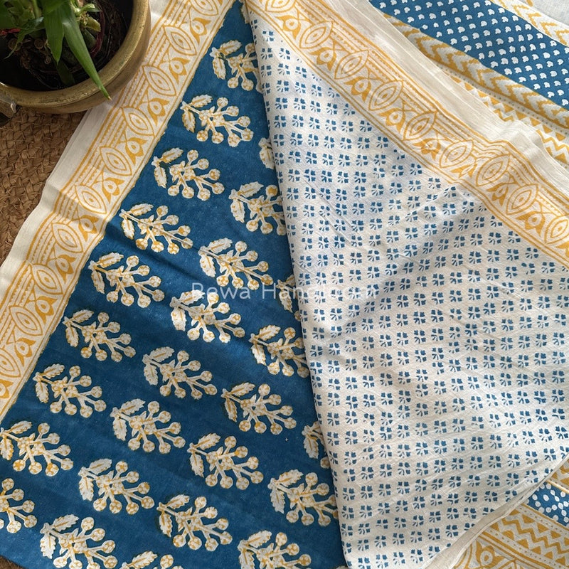 Blue Indigo Cotton Saree IND014