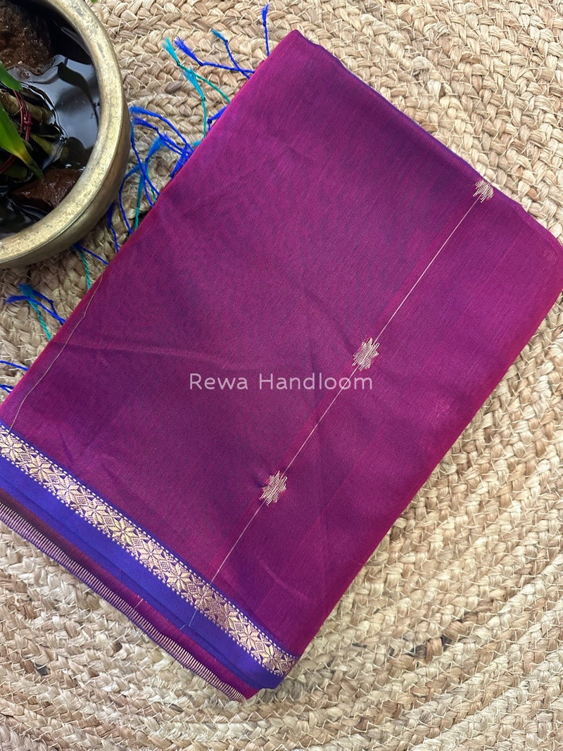 Magenta Zari Butti Maheshwari Saree SBS01