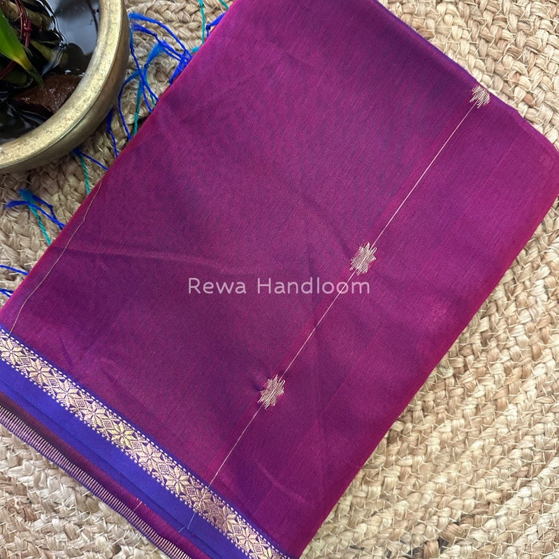 Magenta Zari Butti Maheshwari Saree SBS01