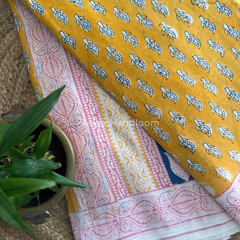 Indigo Cotton Saree