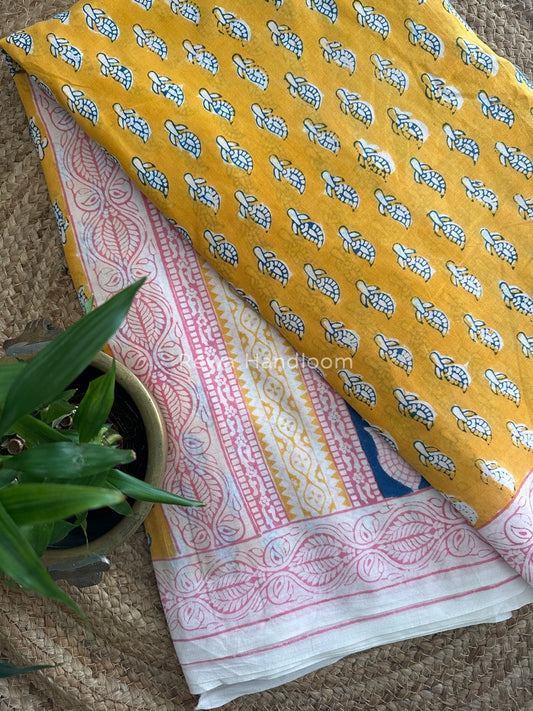  Indigo Cotton Saree