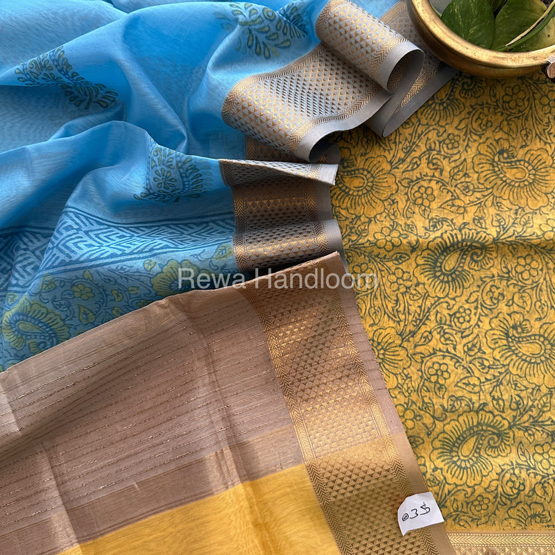 Maheshwari Handblock Print Top-Dupatta