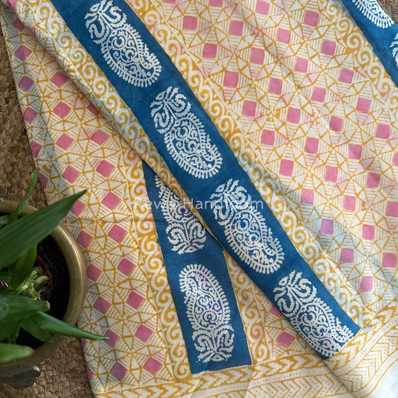  Indigo Cotton Saree