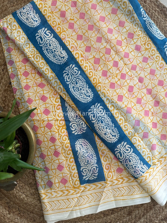  Indigo Cotton Saree