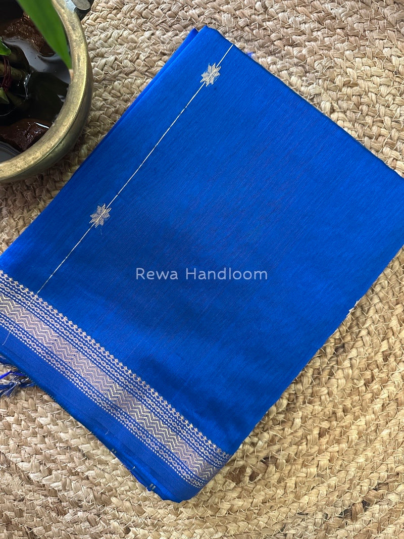 Blue Zari Butti Maheshwari Saree SBS05