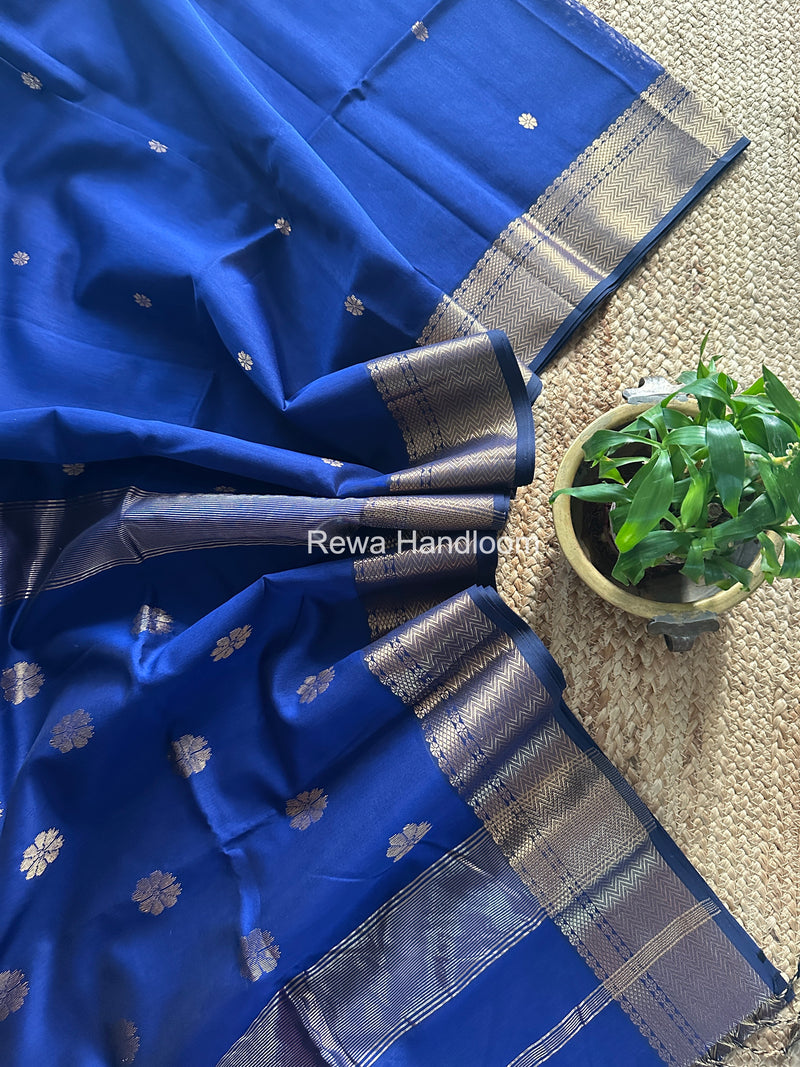 Maheshwari Blue Lotus Butta Saree LBS085