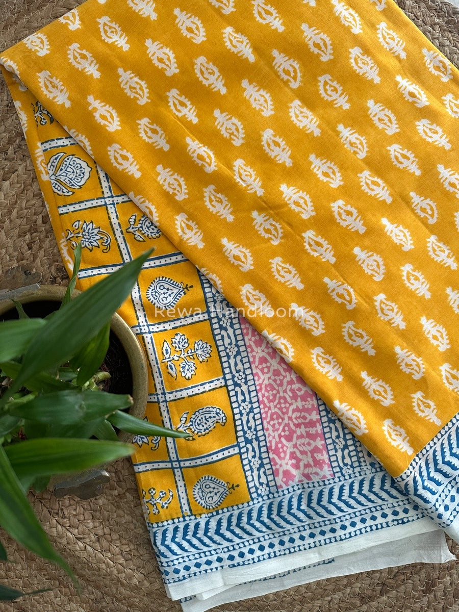  Indigo Cotton Saree