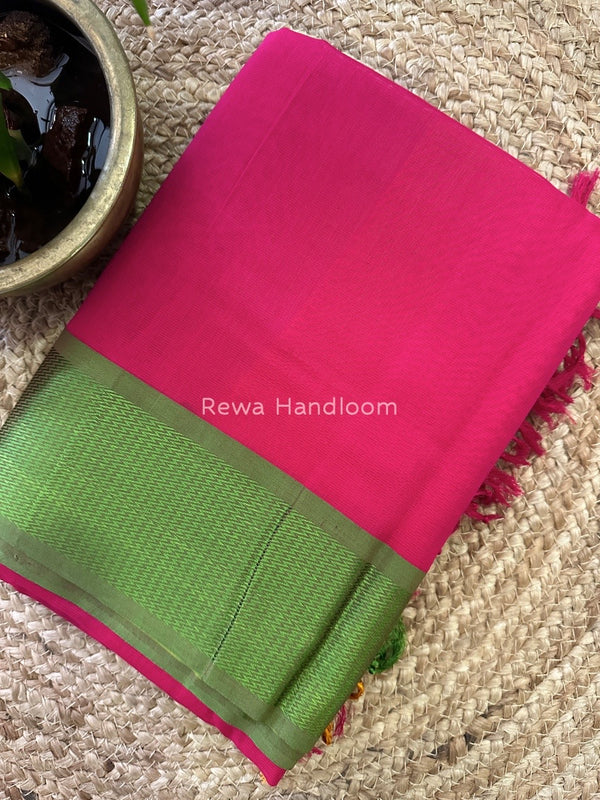 Maheshwari Rani Pink Heavy Pallu Saree DPS022