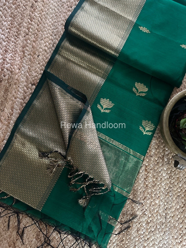 Butta Zari Border Maheshwari Saree