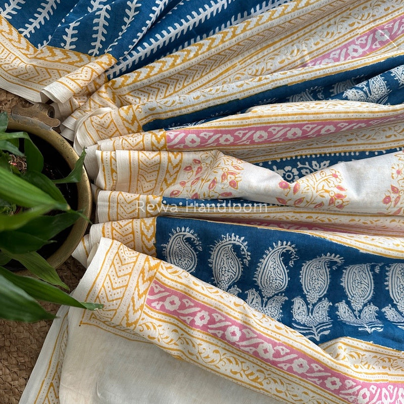 Blue Indigo Cotton Saree IND016