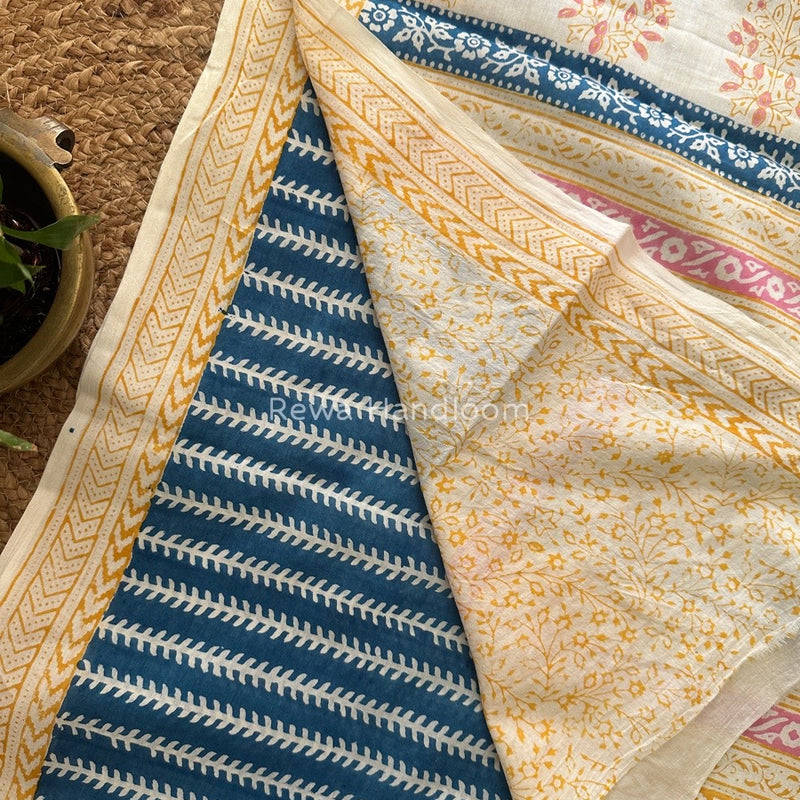 Blue Indigo Cotton Saree IND016
