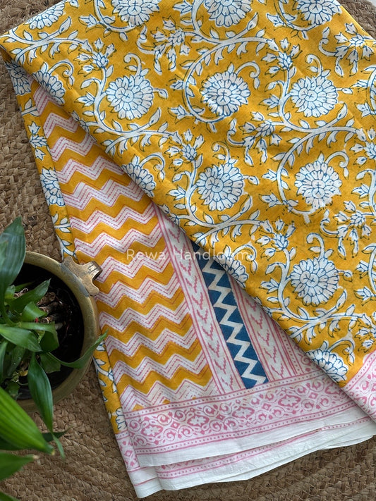  Indigo Cotton Saree