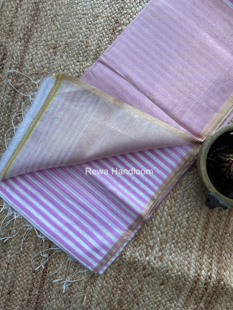 Exclusive Maheshwari lavender-White Saree PLS02