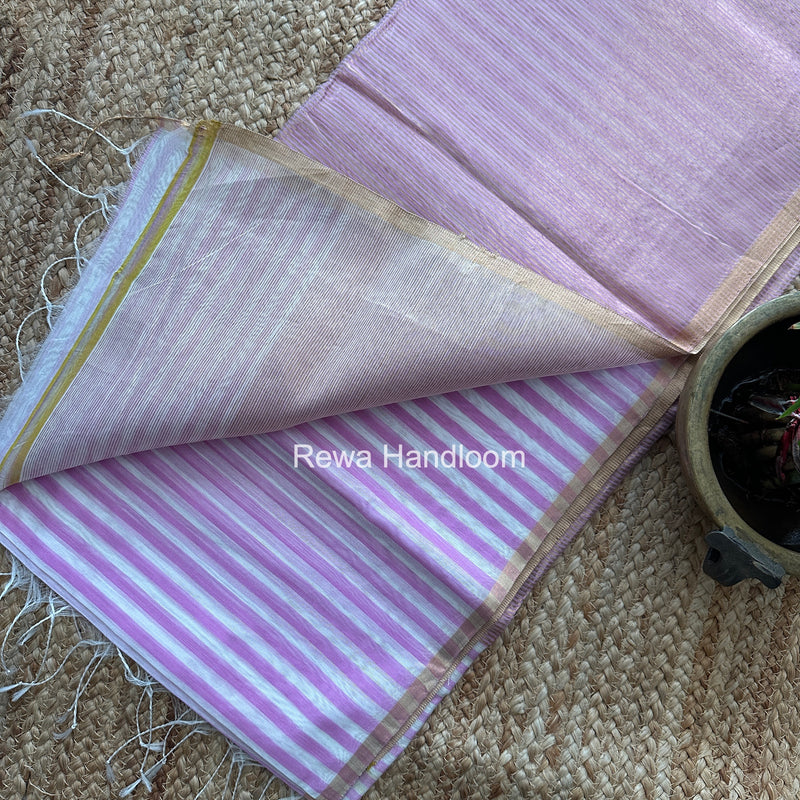 Exclusive Maheshwari lavender-White Saree PLS02