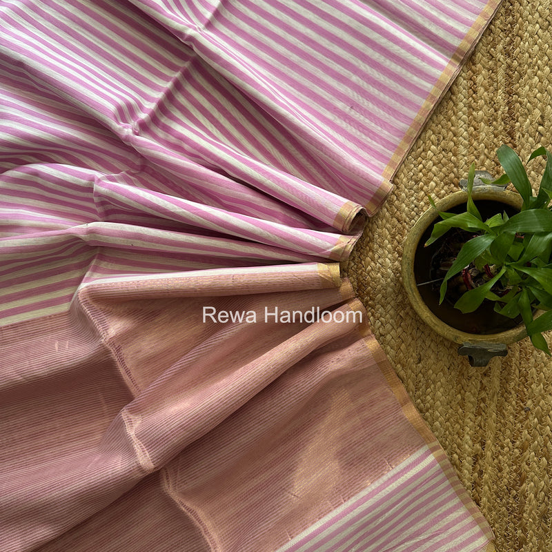 Exclusive Maheshwari lavender-White Saree PLS02