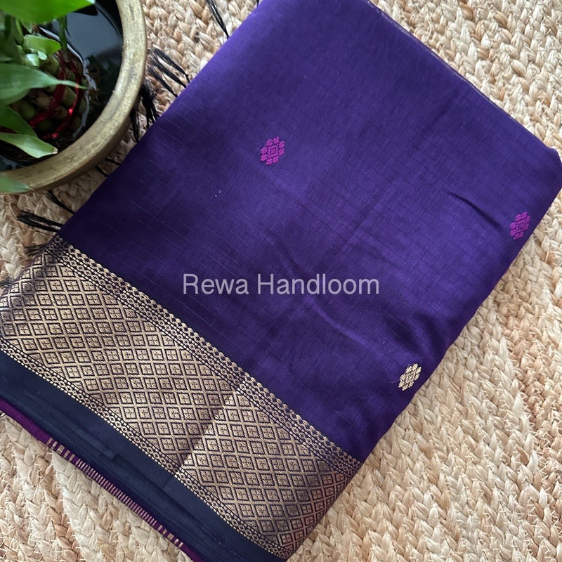 Maheshwari Violet-Purple Butta Pallu Saree BTPS058