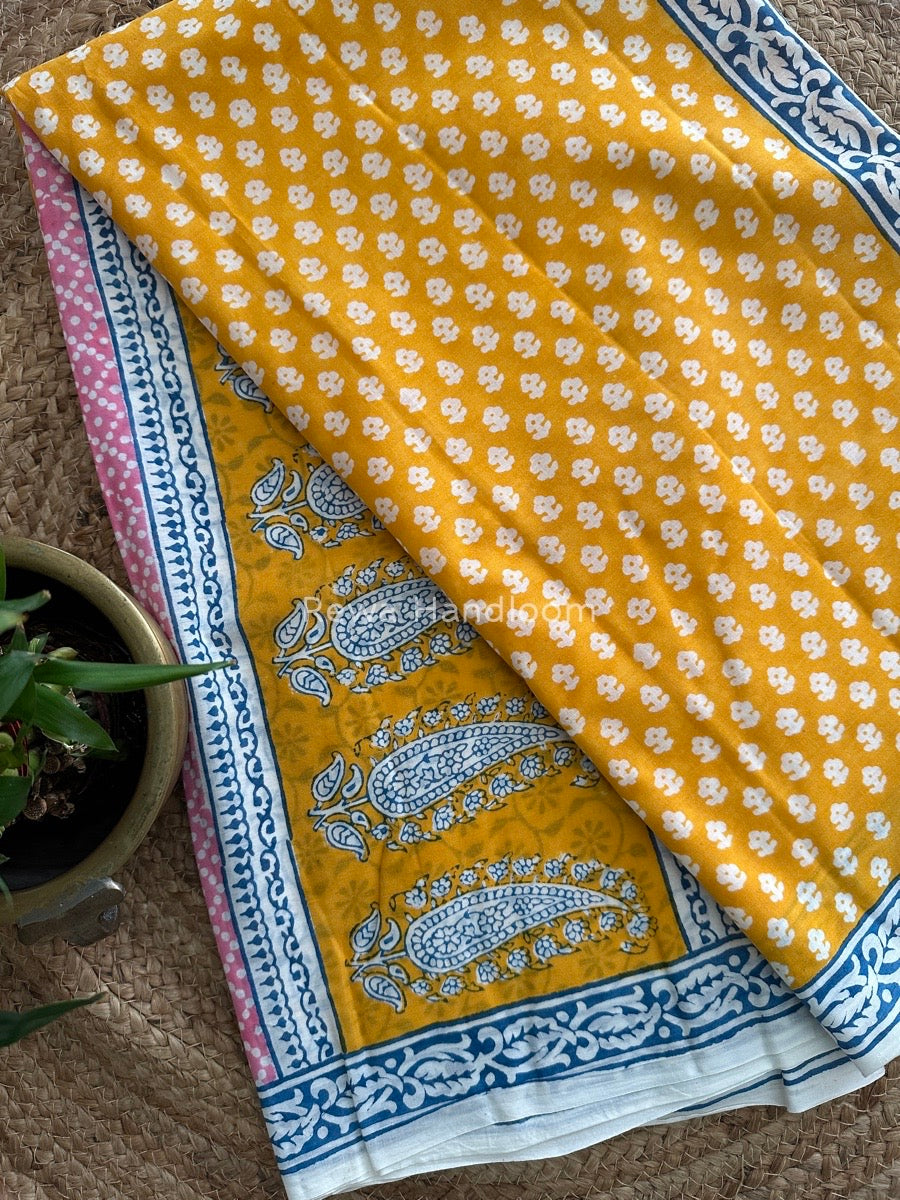  Indigo Cotton Saree