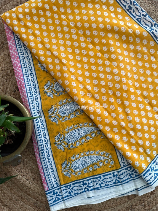  Indigo Cotton Saree
