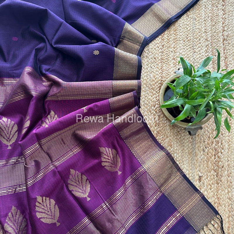 Maheshwari Violet-Purple Butta Pallu Saree BTPS058