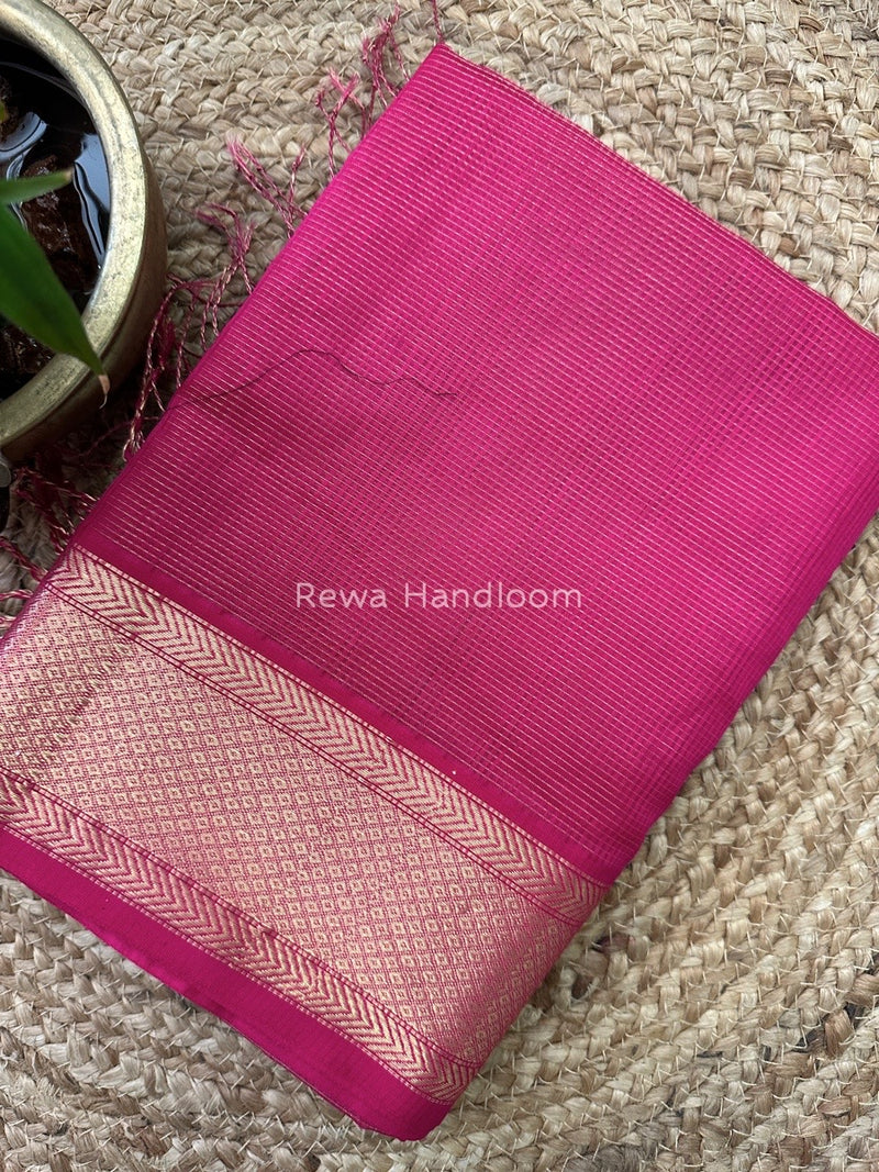 Exclusive Maheshwari Rani Pink Tissue Silk Saree ZTS0100