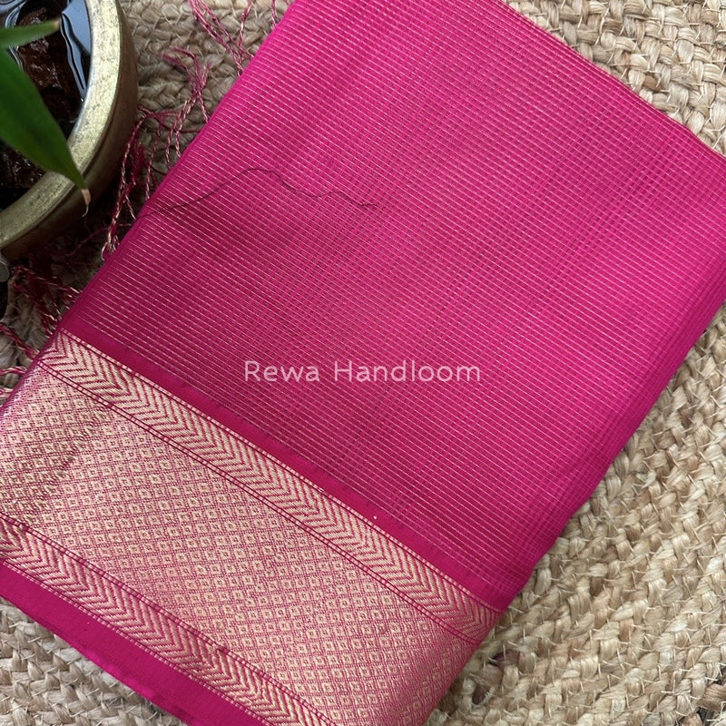 Exclusive Maheshwari Rani Pink Tissue Silk Saree ZTS0100