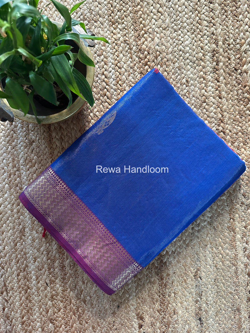 Maheshwari Blue Tissue Butti Saree TBBS0112