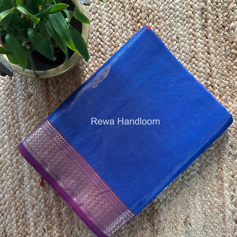 Maheshwari Blue Tissue Butti Saree TBBS0112