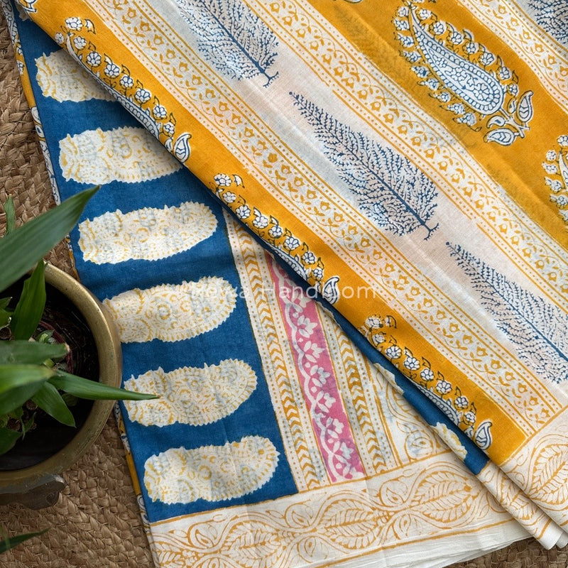  Indigo Cotton Saree