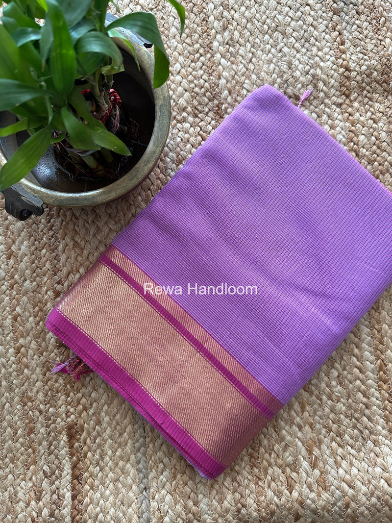 Exclusive Maheswari Self Checks Lavender Saree MCS086
