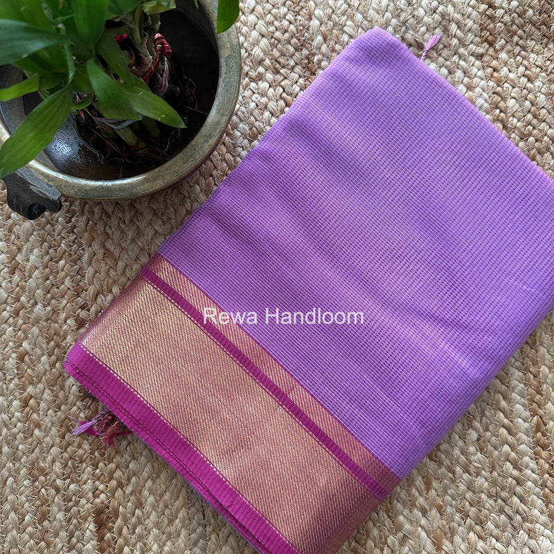 Exclusive Maheswari Self Checks Lavender Saree MCS086