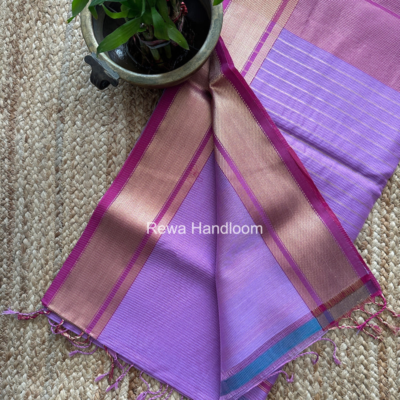 Exclusive Maheswari Self Checks Lavender Saree MCS086